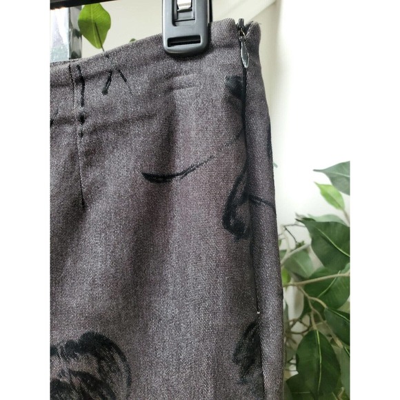Eric Womens Gray Floral Cotton Mid Rise Side Zip Straight Leg Dress Pants Size 4 - Picture 5 of 10